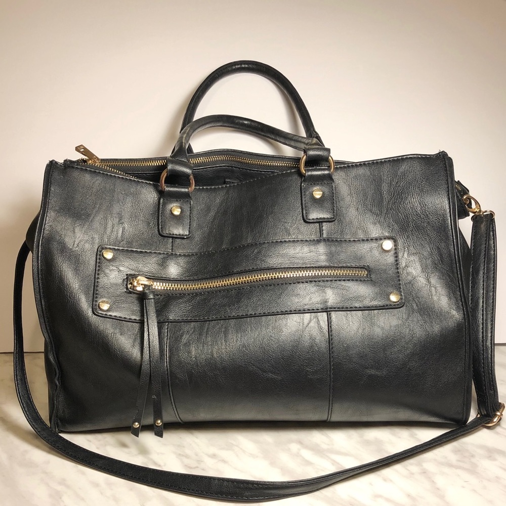 Aldo Black Faux Leather Carry All - EUC!